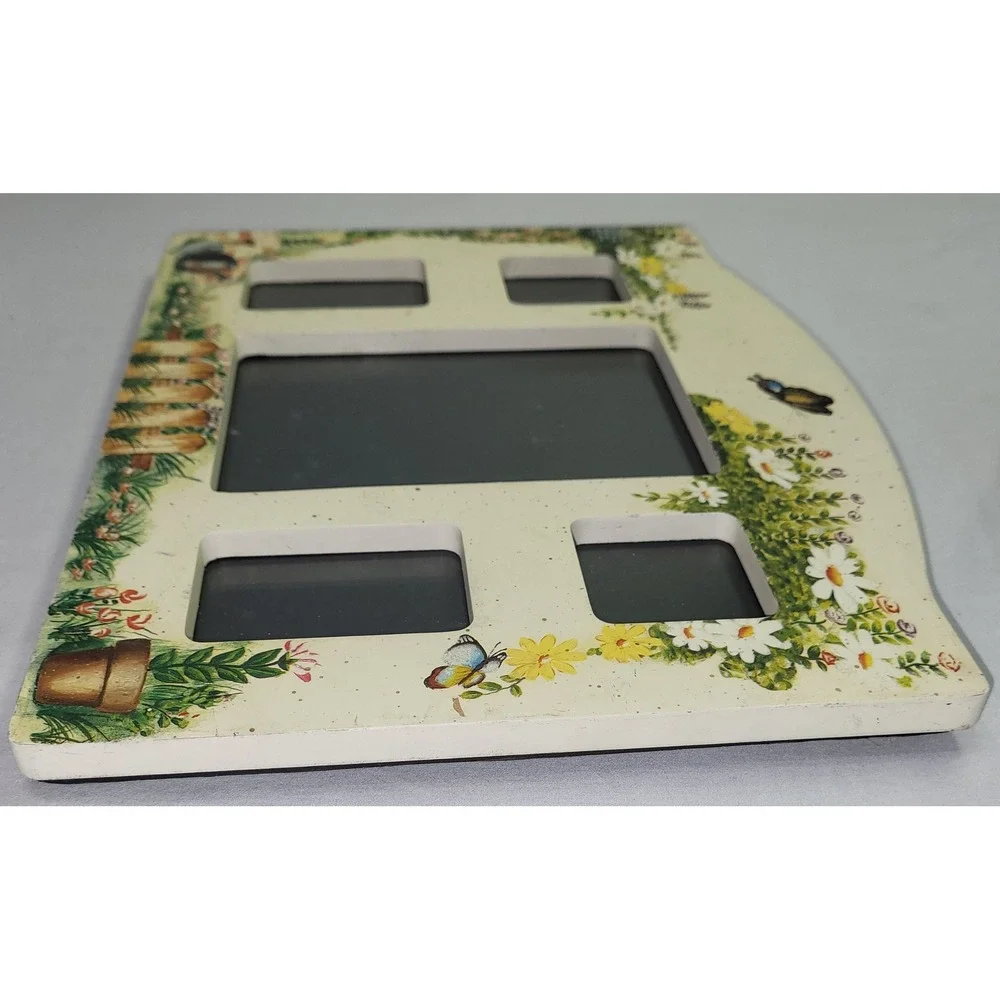 Garden Collage‎ Picture Frame Cream Floral Butterfly Vintage Cottagecore